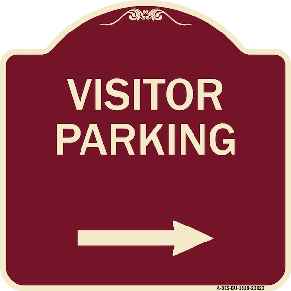 Signmission Reserved Parking Visitor Parking Arrow Pointing Right Heavy-Gauge Alum, 18" x 18", BU-1818-23023 A-DES-BU-1818-23023 - main